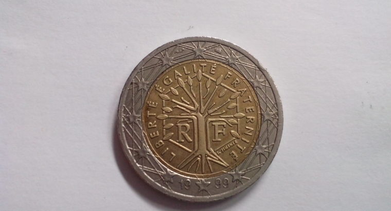 2 Euro Münze Frankreich 1999 Fehlprägung Wert 2 EURO MÜNZE FRANKREICH 1999 (Fehlprägung?) - Schatzwert